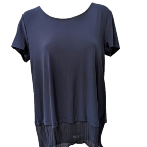 Jones New York blue tunic top with sheer bottom, sz large